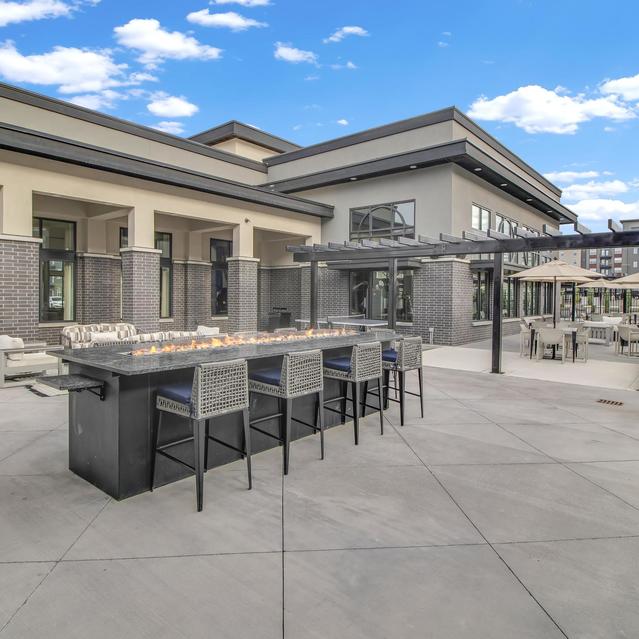 Ember Peaks at American Fork - Outdoor Dining Area with Pergolas and Grilling Station