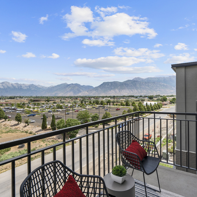 Ember Peaks at American Fork - Private Balcony with Table and Chairs